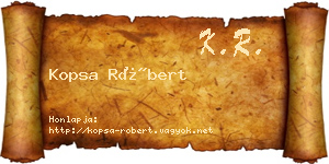 Kopsa Róbert névjegykártya