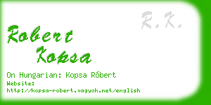 robert kopsa business card